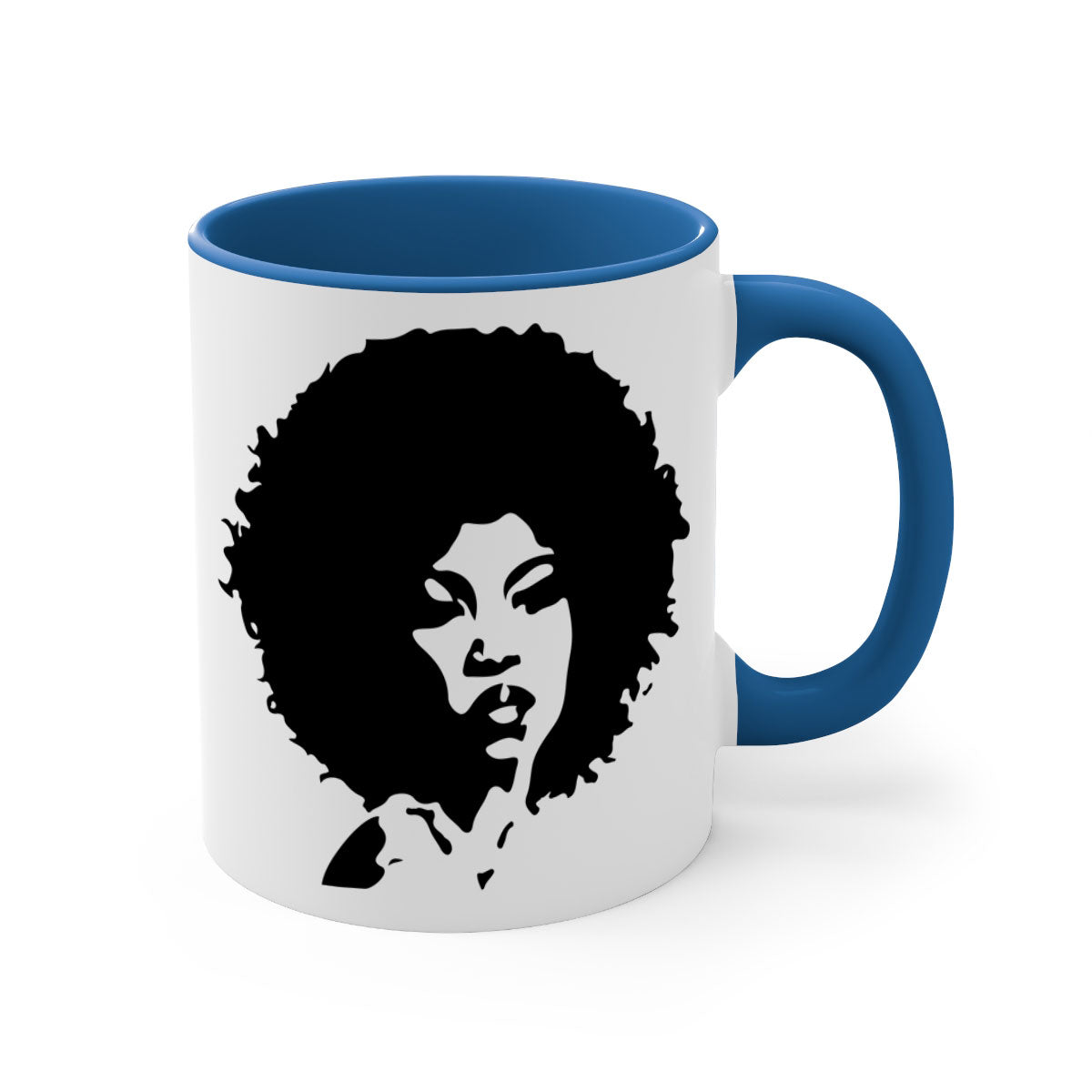 Black Women - Queen 29# Mug featuring a glossy finish, colored handle, and interior, available in five colors.