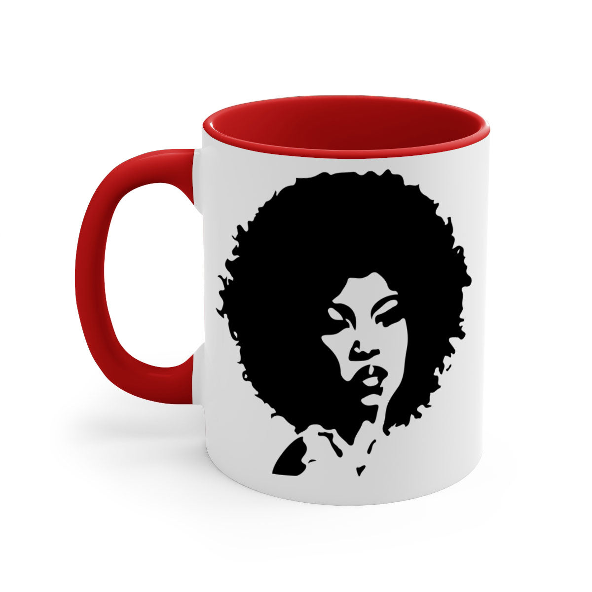 Black Women - Queen 29# Mug featuring a glossy finish, colored handle, and interior, available in five colors.