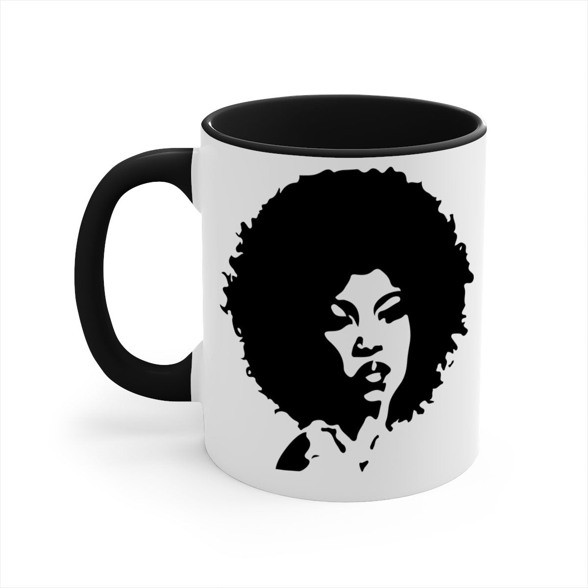 Black Women - Queen 29# Mug featuring a glossy finish, colored handle, and interior, available in five colors.