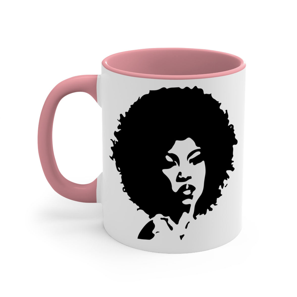 Black Women - Queen 29# Mug featuring a glossy finish, colored handle, and interior, available in five colors.