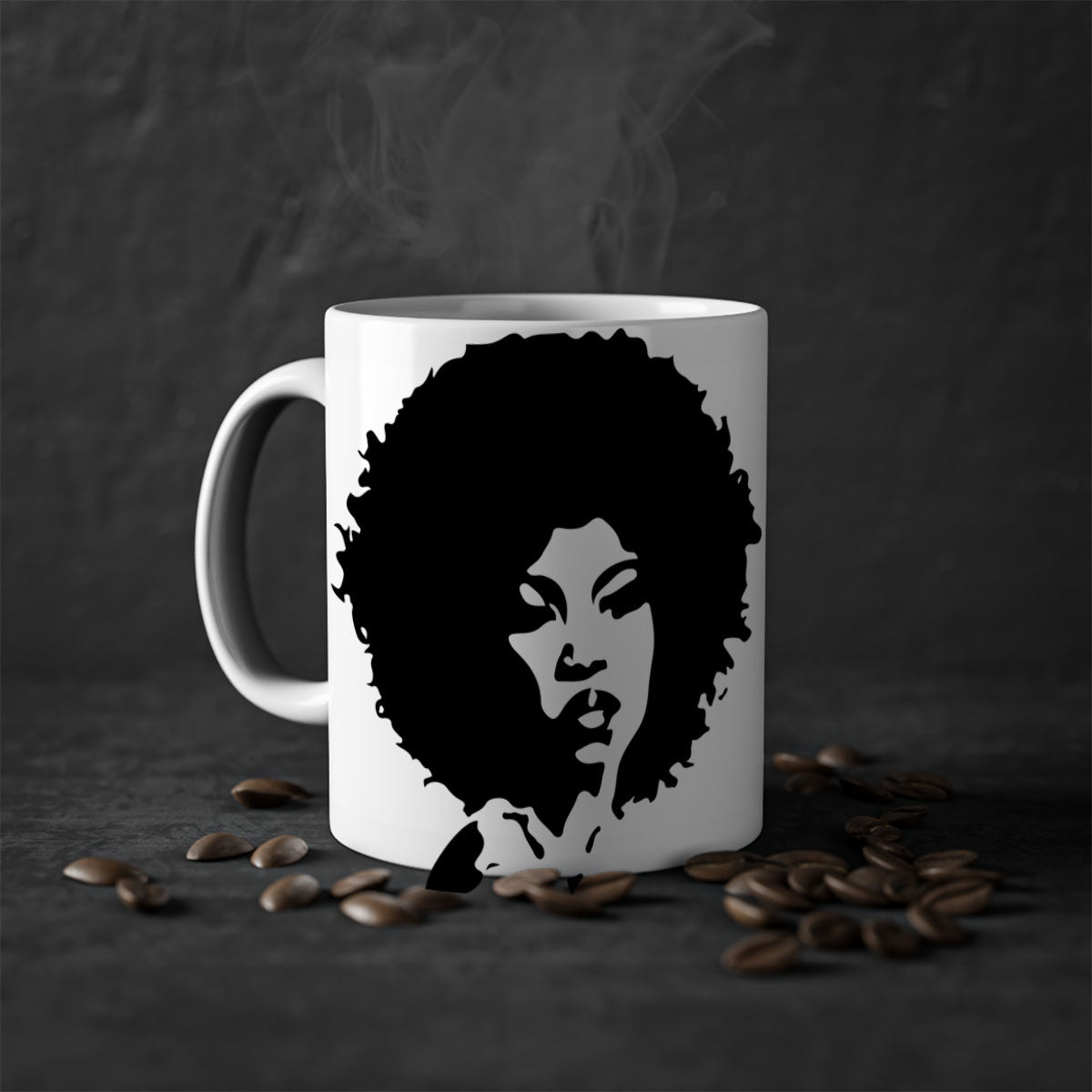 Black Women - Queen 29# Mug featuring a glossy finish, colored handle, and interior, available in five colors.