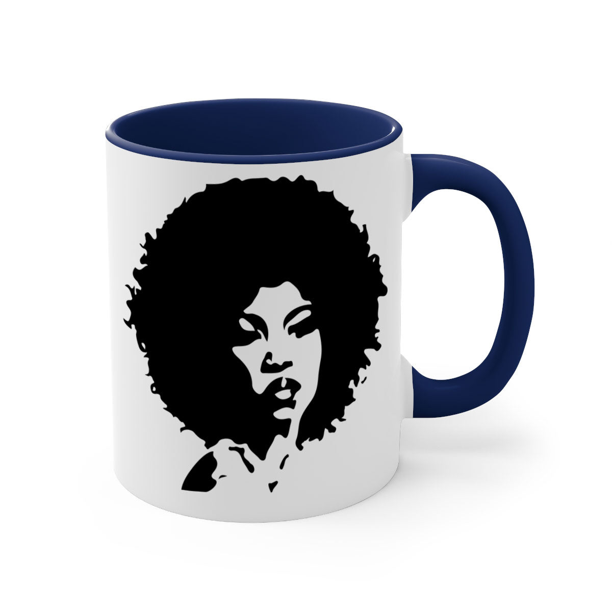 Black Women - Queen 29# Mug featuring a glossy finish, colored handle, and interior, available in five colors.