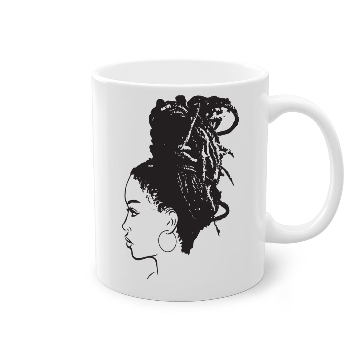 Black Women - Queen Mug featuring a two-tone design with a colored handle and glossy finish, available in multiple colors.