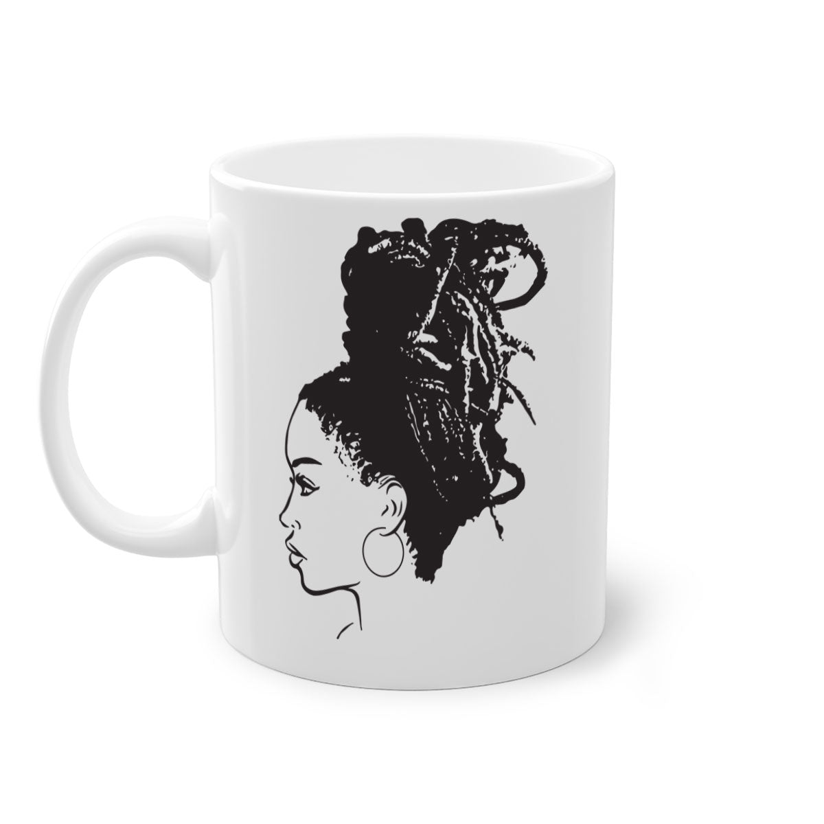 Black Women - Queen Mug featuring a two-tone design with a colored handle and glossy finish, available in multiple colors.