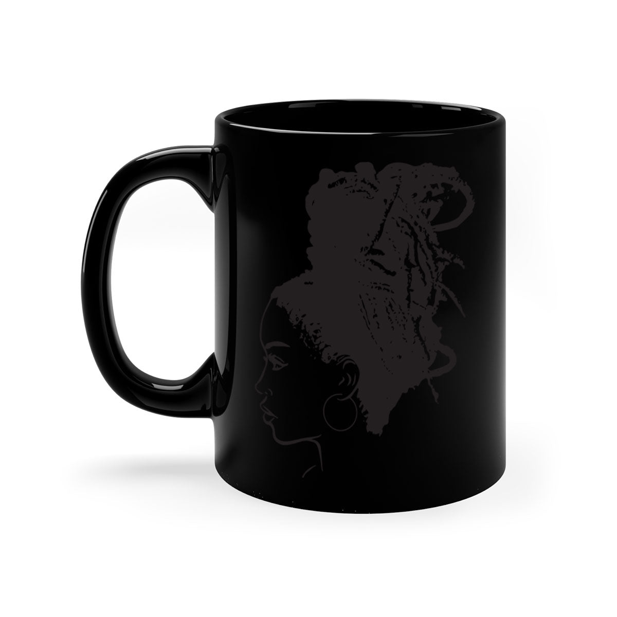 Black Women - Queen Mug featuring a two-tone design with a colored handle and glossy finish, available in multiple colors.