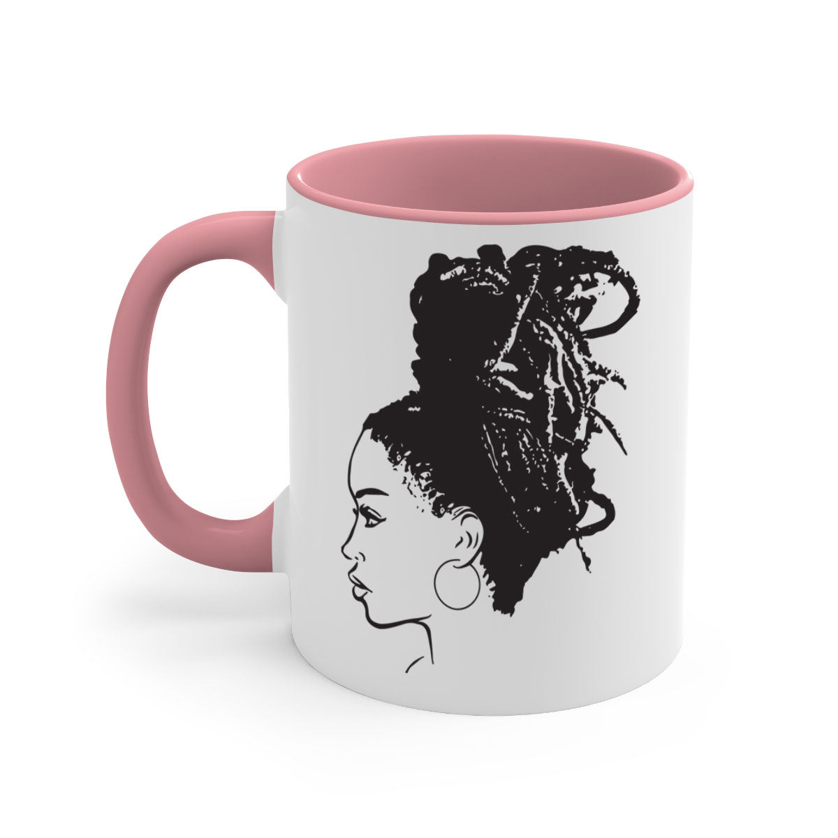 Black Women - Queen Mug featuring a two-tone design with a colored handle and glossy finish, available in multiple colors.