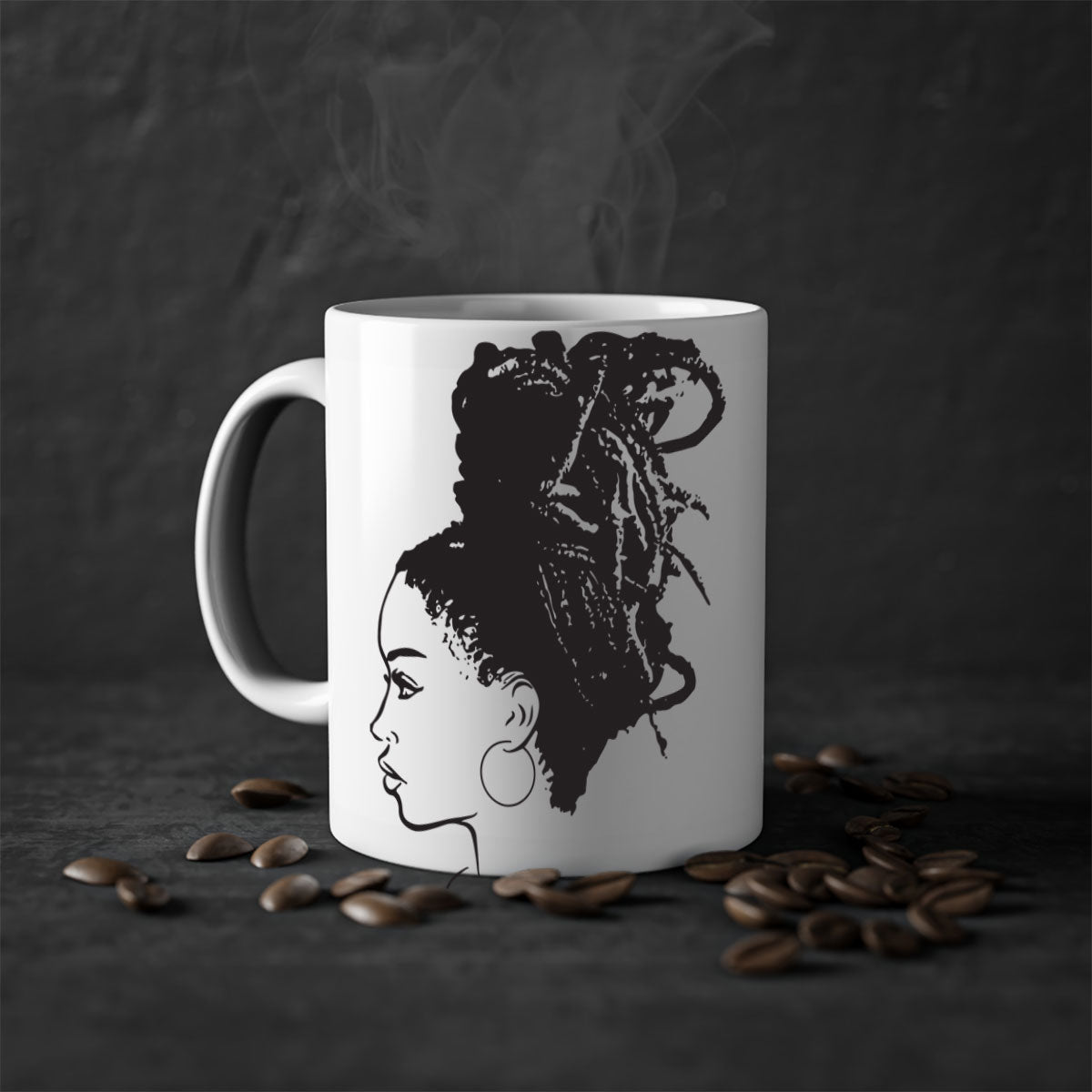 Black Women - Queen Mug featuring a two-tone design with a colored handle and glossy finish, available in multiple colors.