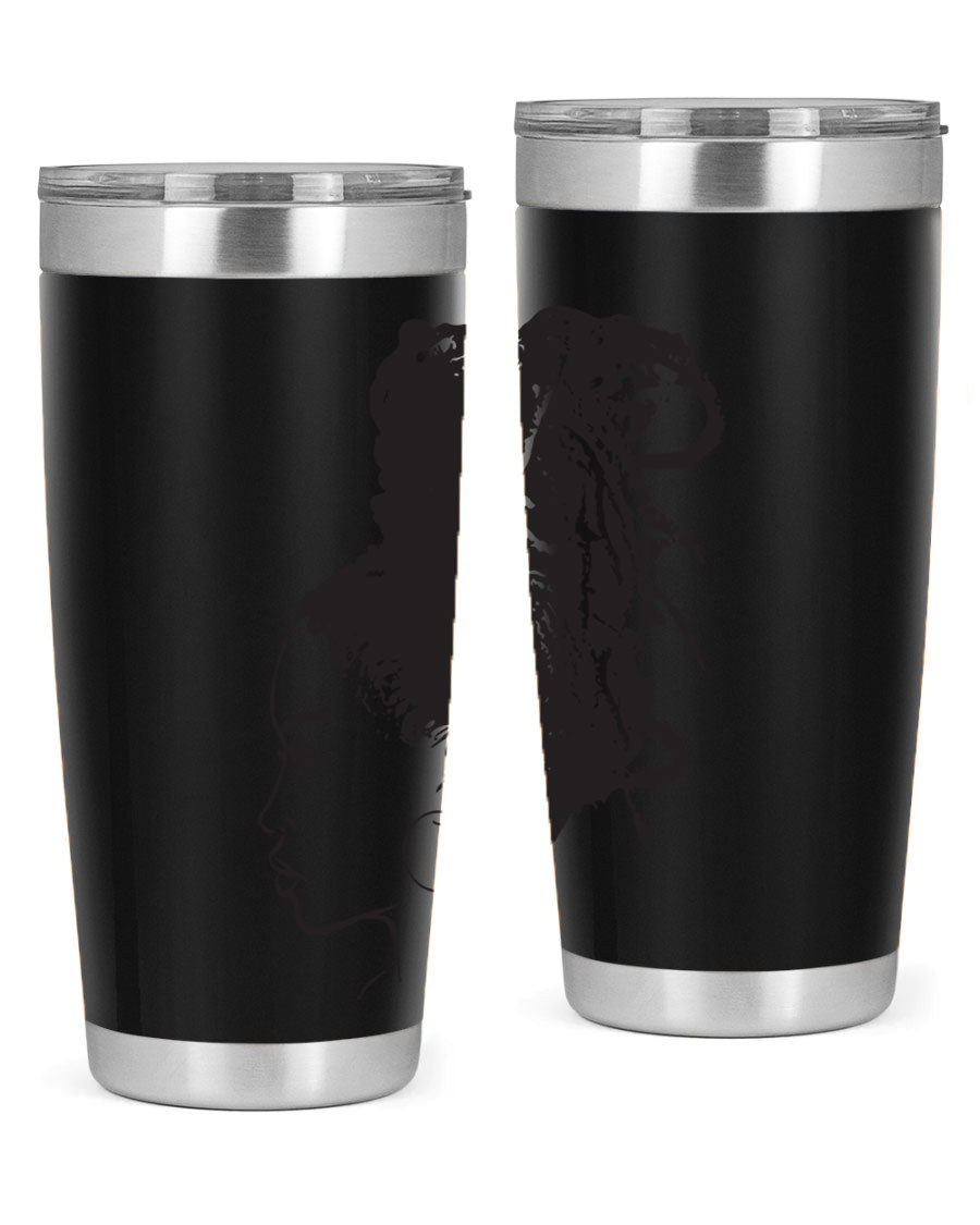 Black Women - Queen 30oz Tumbler featuring a stylish design, double wall vacuum stainless steel construction, and a press-in drink-thru lid.