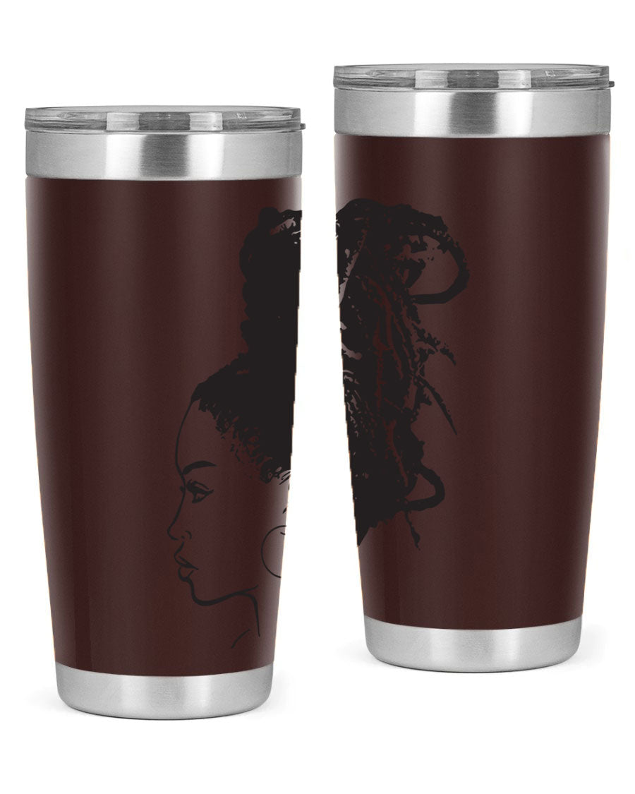 Black Women - Queen 30oz Tumbler featuring a stylish design, double wall vacuum stainless steel construction, and a press-in drink-thru lid.