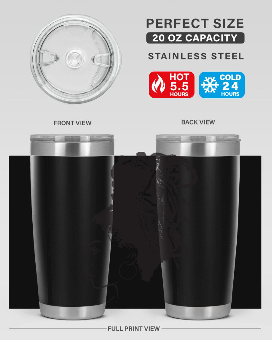 Black Women - Queen 30oz Tumbler featuring a stylish design, double wall vacuum stainless steel construction, and a press-in drink-thru lid.