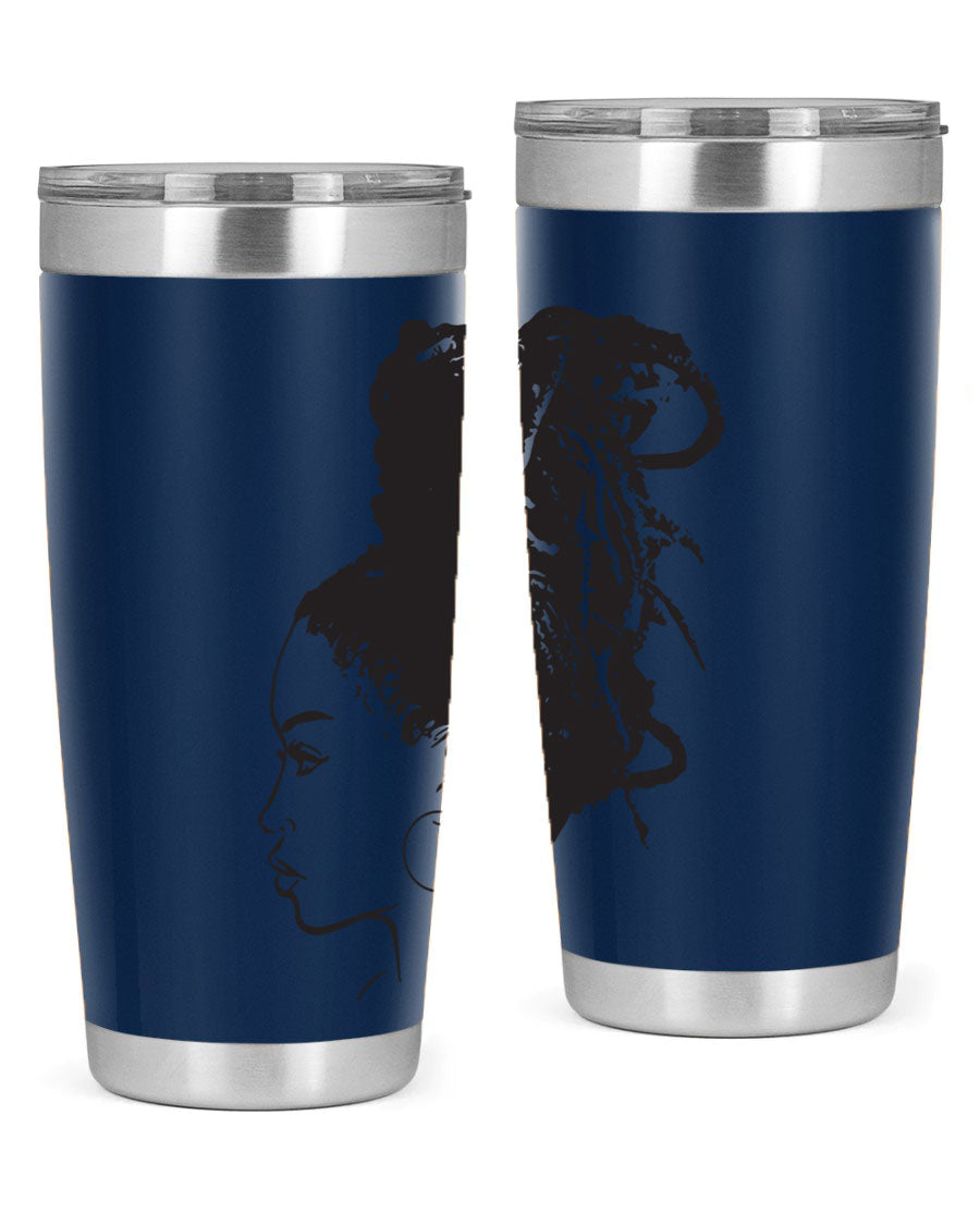 Black Women - Queen 30oz Tumbler featuring a stylish design, double wall vacuum stainless steel construction, and a press-in drink-thru lid.