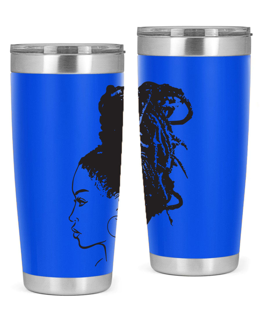 Black Women - Queen 30oz Tumbler featuring a stylish design, double wall vacuum stainless steel construction, and a press-in drink-thru lid.