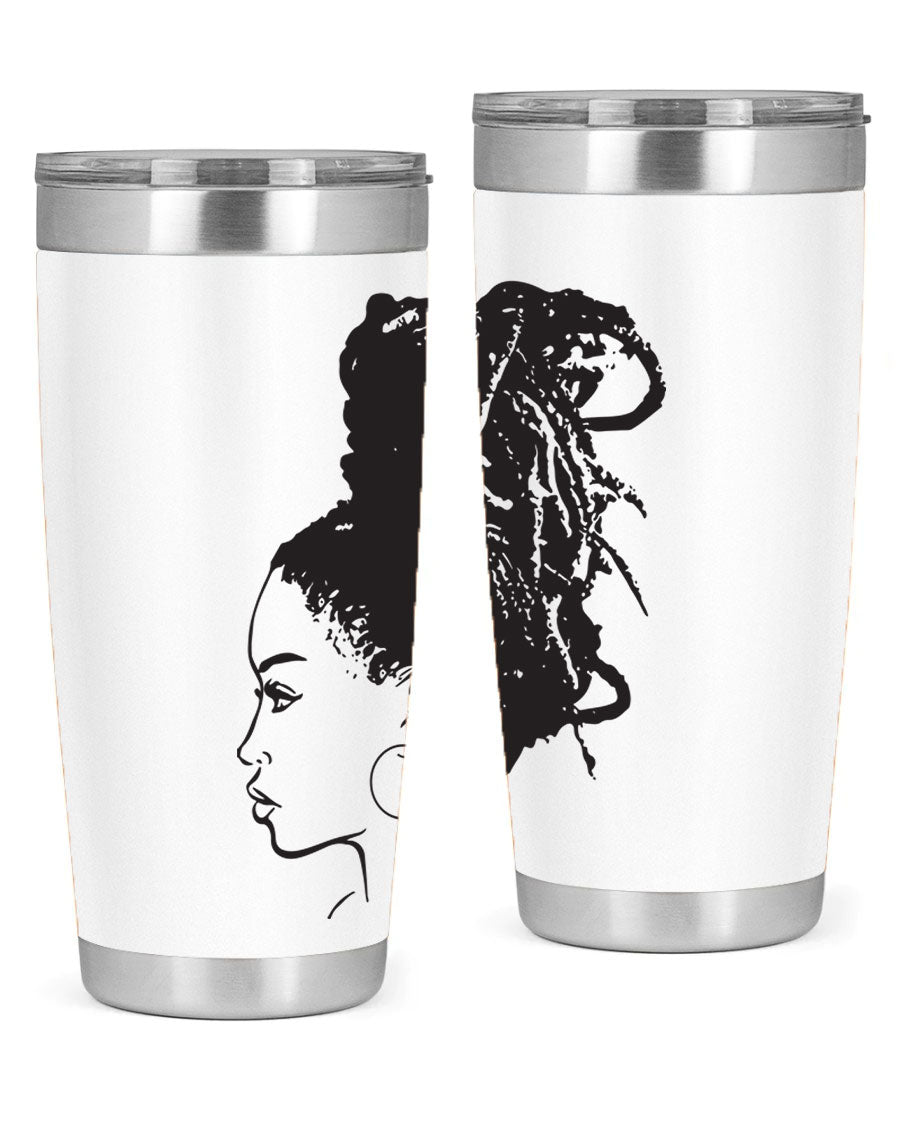 Black Women - Queen 30oz Tumbler featuring a stylish design, double wall vacuum stainless steel construction, and a press-in drink-thru lid.