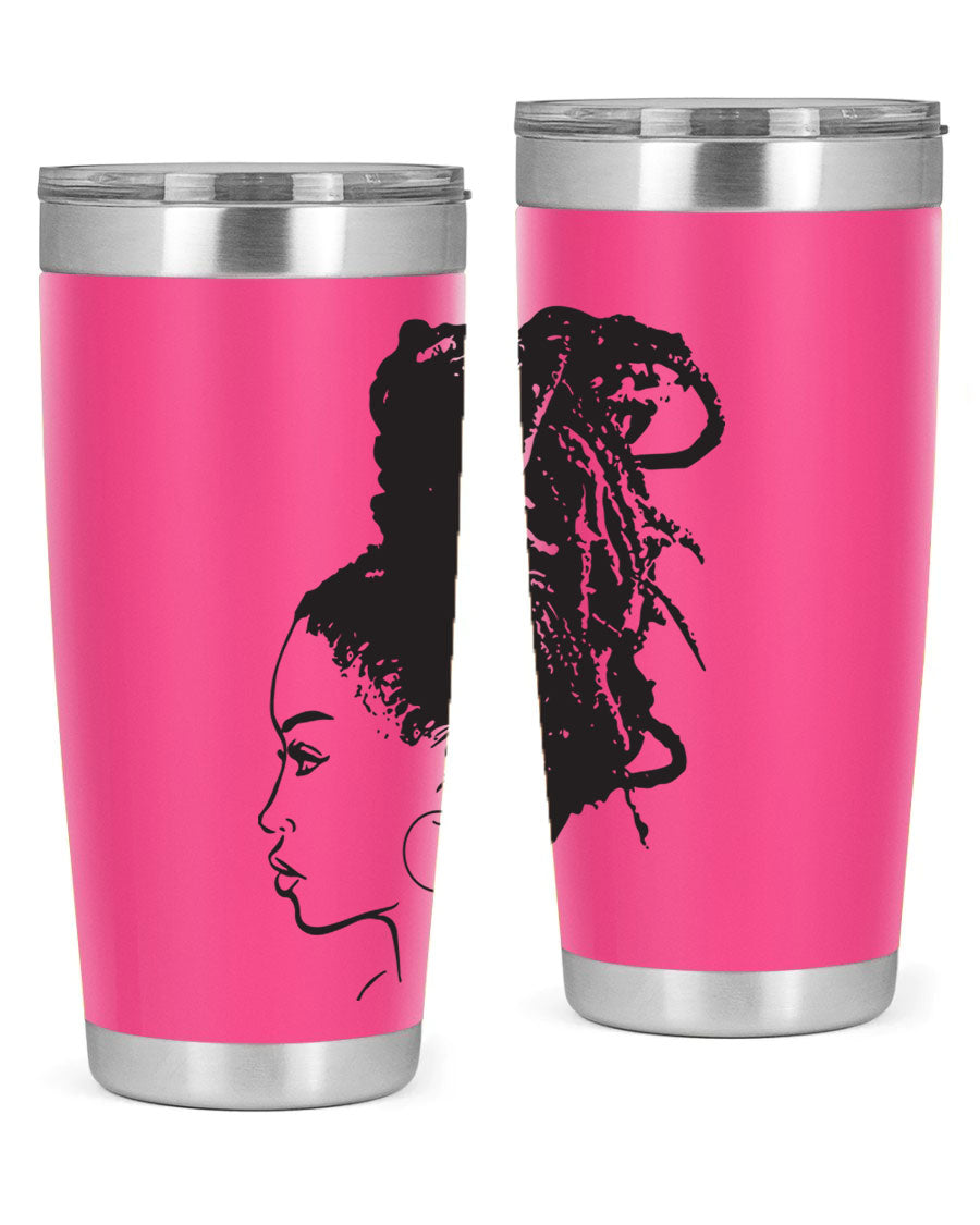 Black Women - Queen 30oz Tumbler featuring a stylish design, double wall vacuum stainless steel construction, and a press-in drink-thru lid.