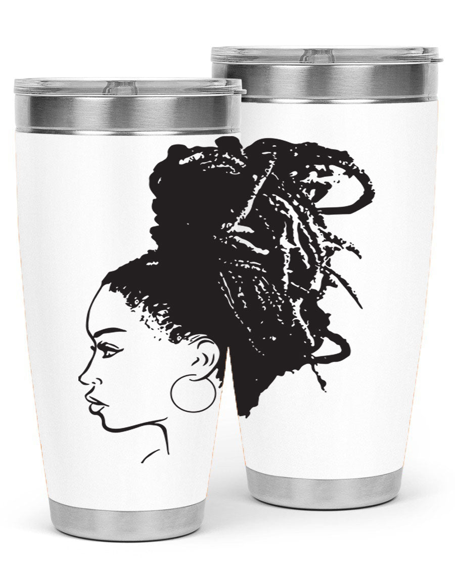 Black Women - Queen 30oz Tumbler featuring a stylish design, double wall vacuum stainless steel construction, and a press-in drink-thru lid.