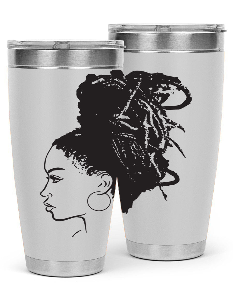 Black Women - Queen 30oz Tumbler featuring a stylish design, double wall vacuum stainless steel construction, and a press-in drink-thru lid.