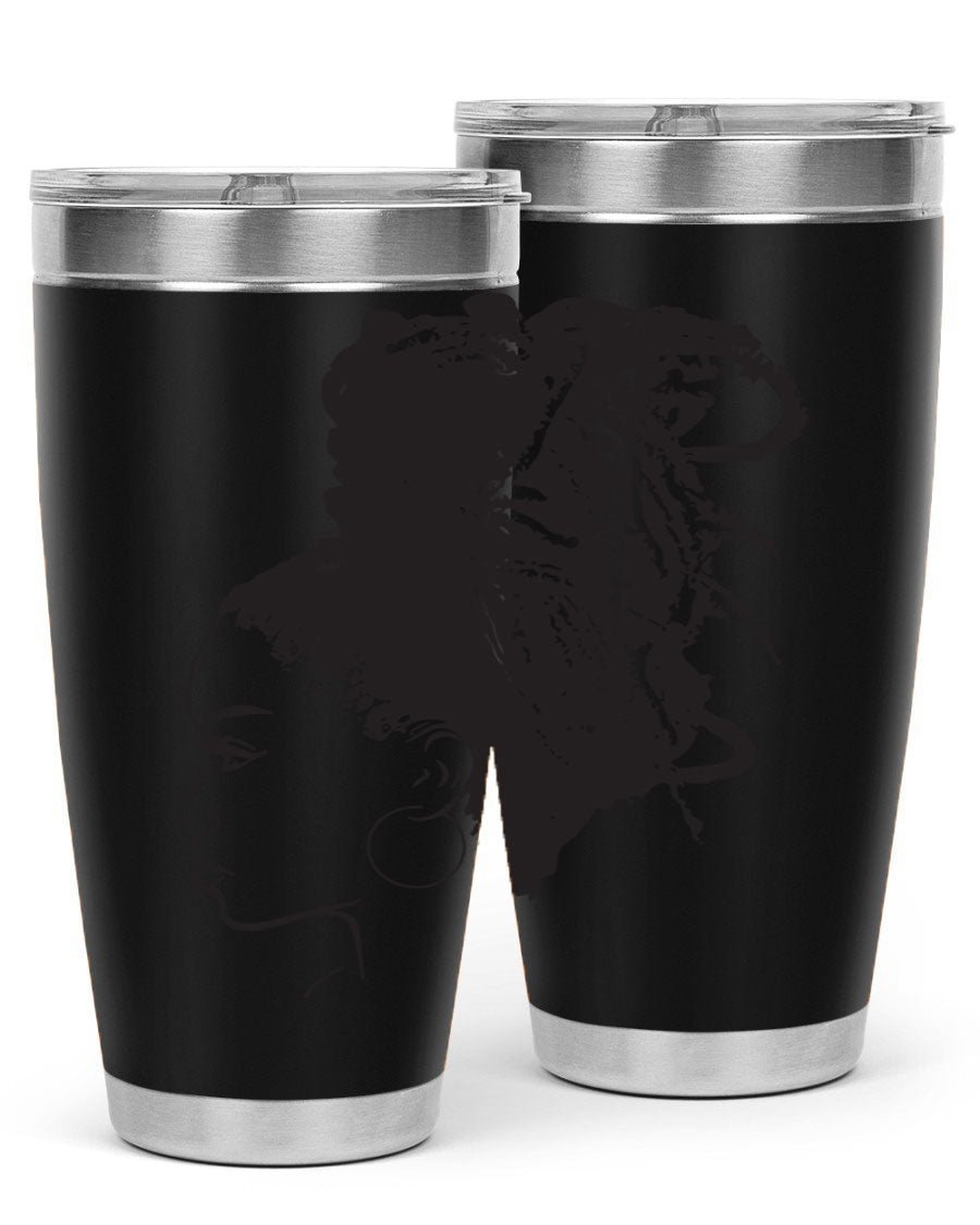 Black Women - Queen 30oz Tumbler featuring a stylish design, double wall vacuum stainless steel construction, and a press-in drink-thru lid.