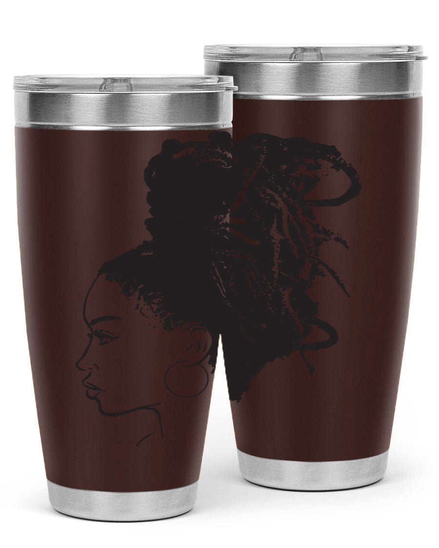 Black Women - Queen 30oz Tumbler featuring a stylish design, double wall vacuum stainless steel construction, and a press-in drink-thru lid.