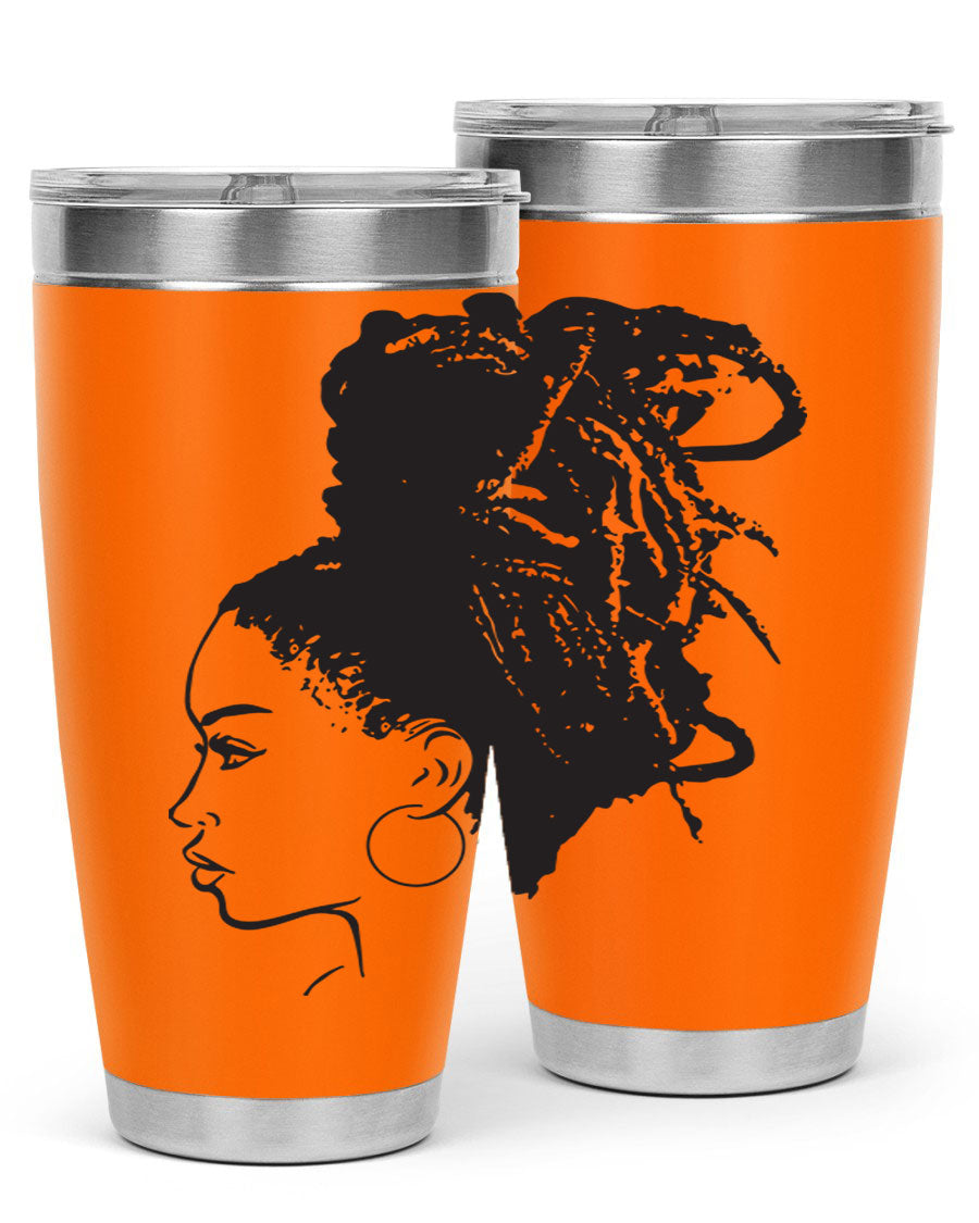 Black Women - Queen 30oz Tumbler featuring a stylish design, double wall vacuum stainless steel construction, and a press-in drink-thru lid.