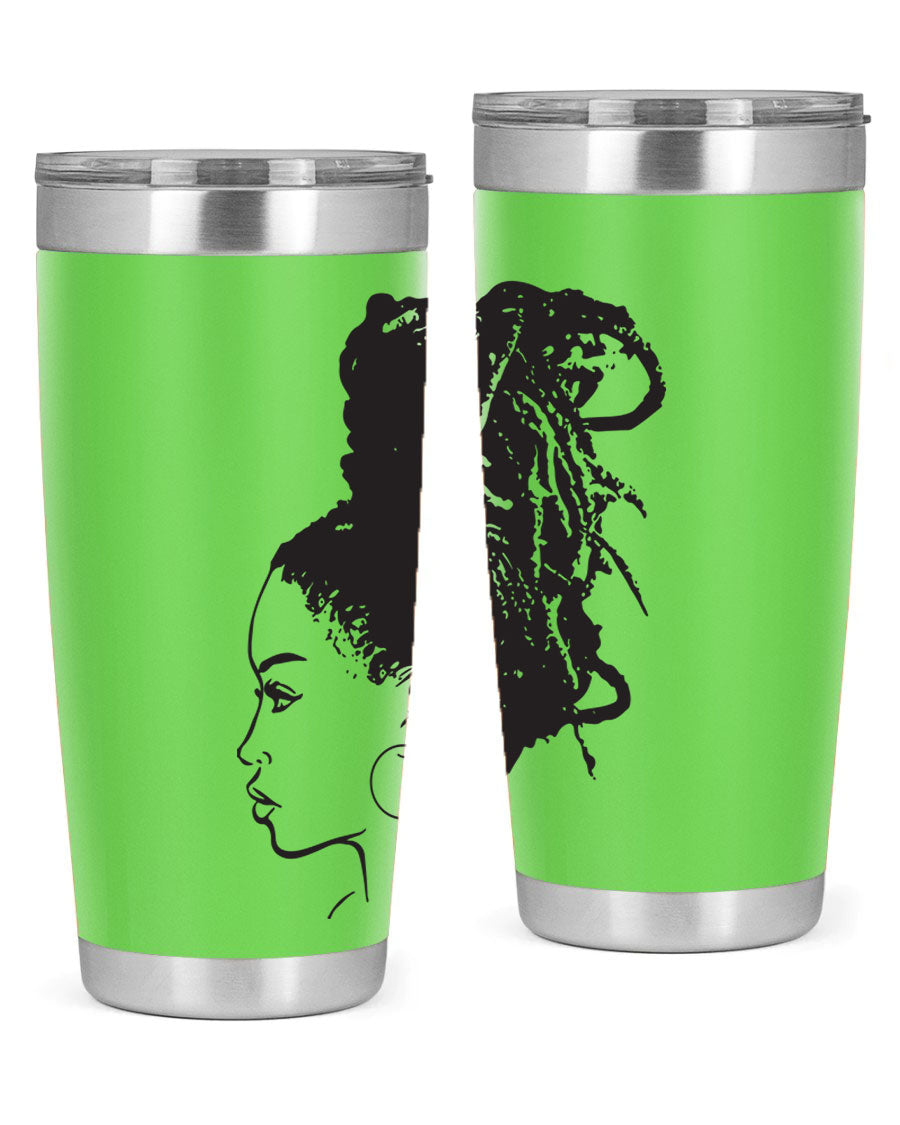 Black Women - Queen 30oz Tumbler featuring a stylish design, double wall vacuum stainless steel construction, and a press-in drink-thru lid.