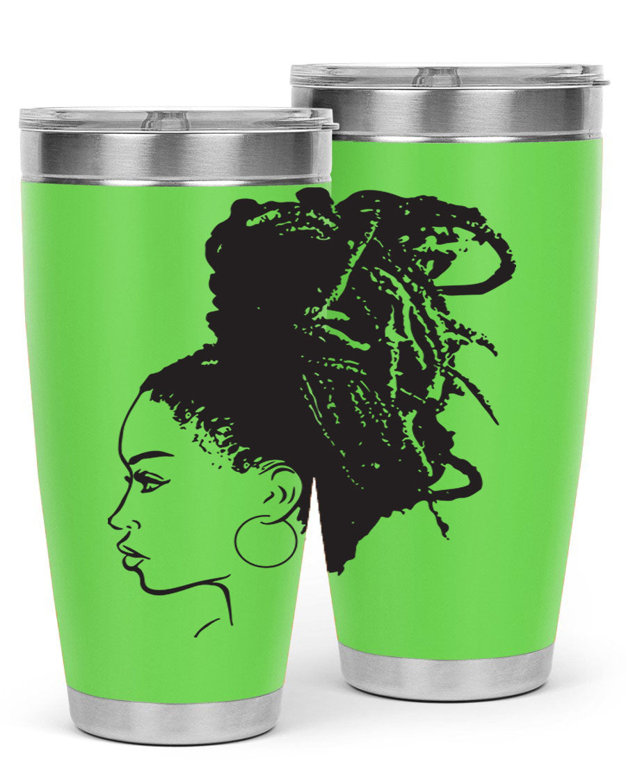 Black Women - Queen 30oz Tumbler featuring a stylish design, double wall vacuum stainless steel construction, and a press-in drink-thru lid.