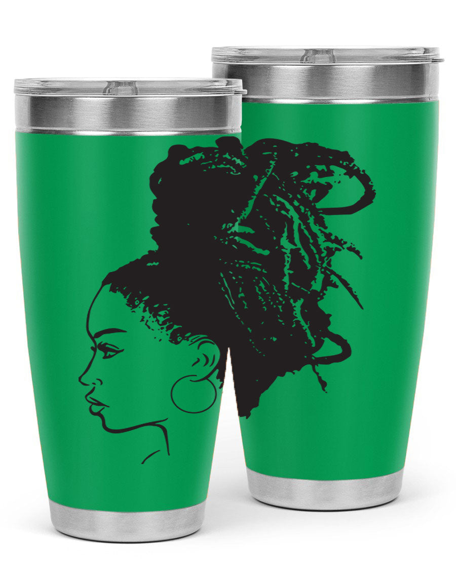 Black Women - Queen 30oz Tumbler featuring a stylish design, double wall vacuum stainless steel construction, and a press-in drink-thru lid.