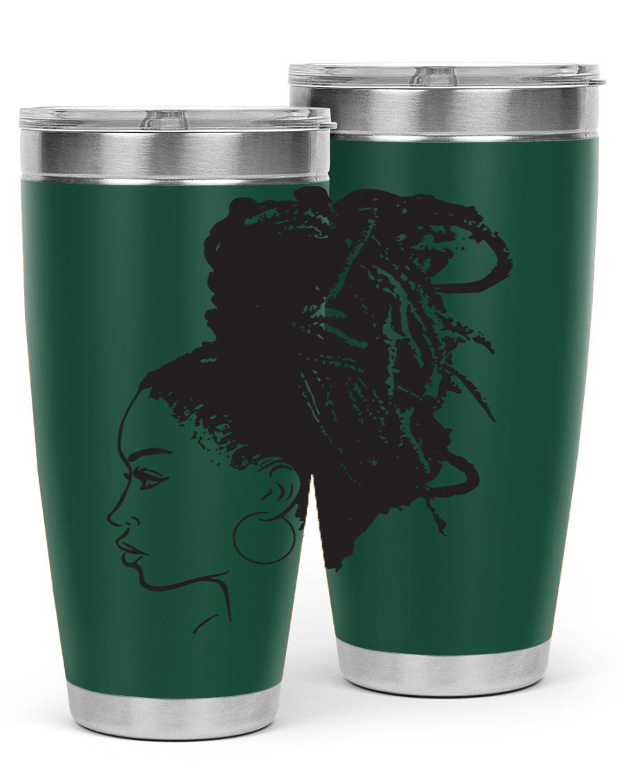 Black Women - Queen 30oz Tumbler featuring a stylish design, double wall vacuum stainless steel construction, and a press-in drink-thru lid.