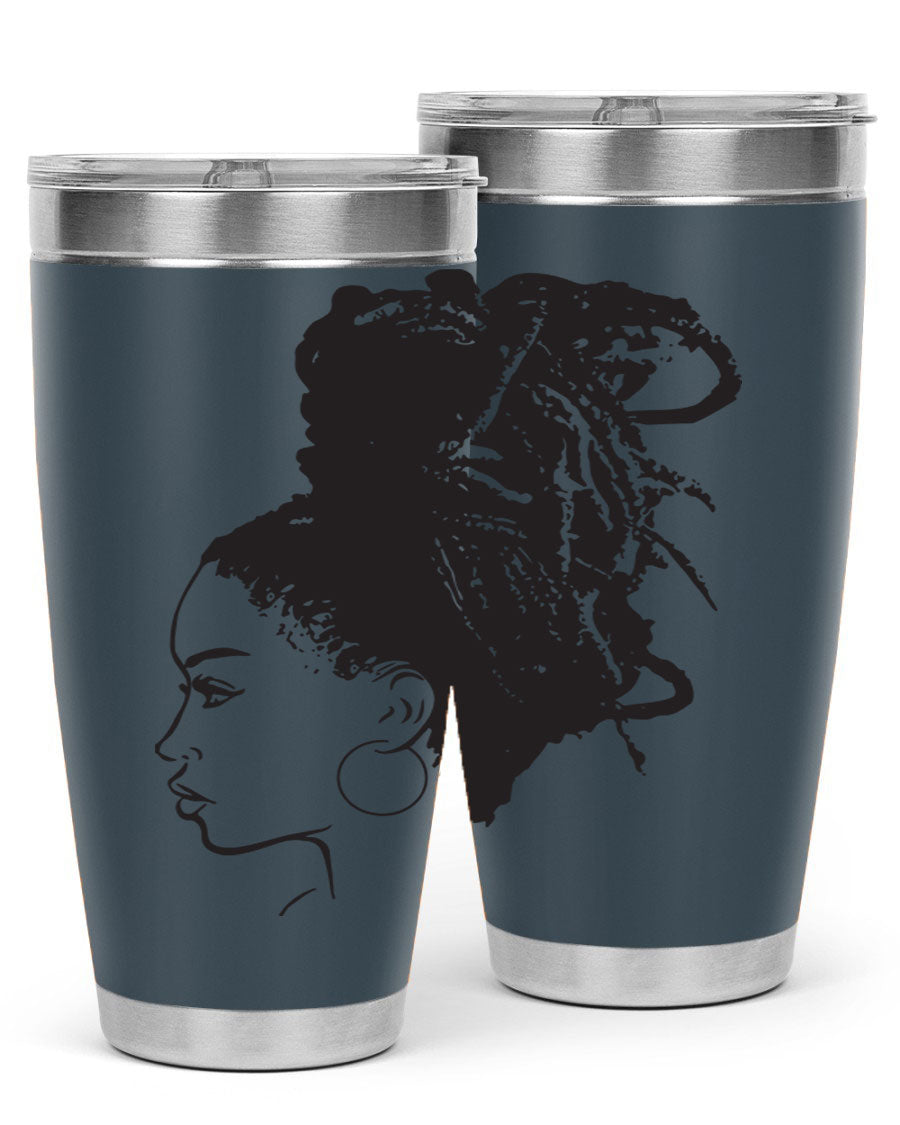 Black Women - Queen 30oz Tumbler featuring a stylish design, double wall vacuum stainless steel construction, and a press-in drink-thru lid.