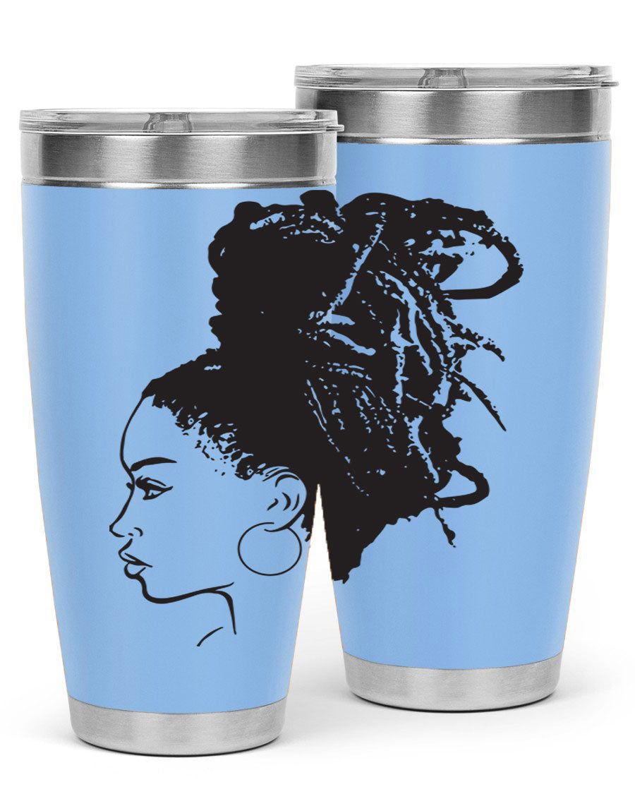 Black Women - Queen 30oz Tumbler featuring a stylish design, double wall vacuum stainless steel construction, and a press-in drink-thru lid.