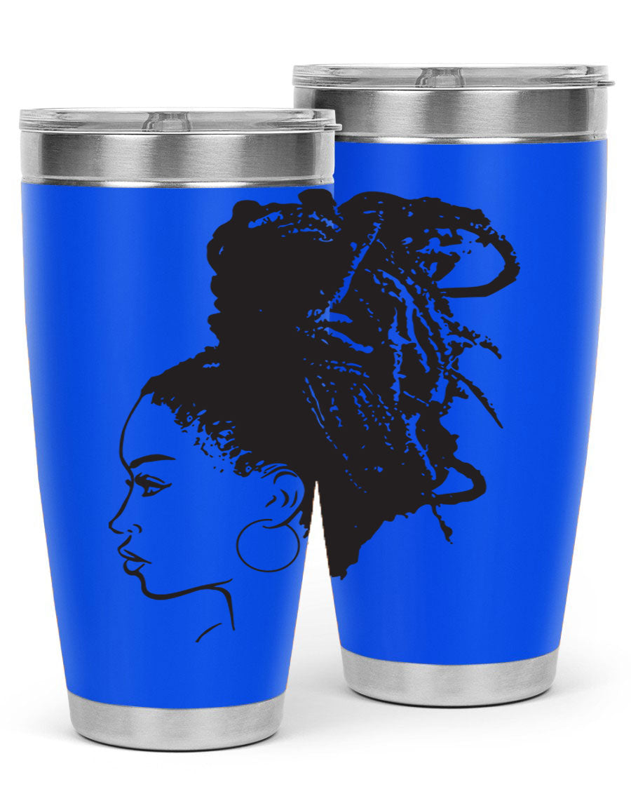 Black Women - Queen 30oz Tumbler featuring a stylish design, double wall vacuum stainless steel construction, and a press-in drink-thru lid.