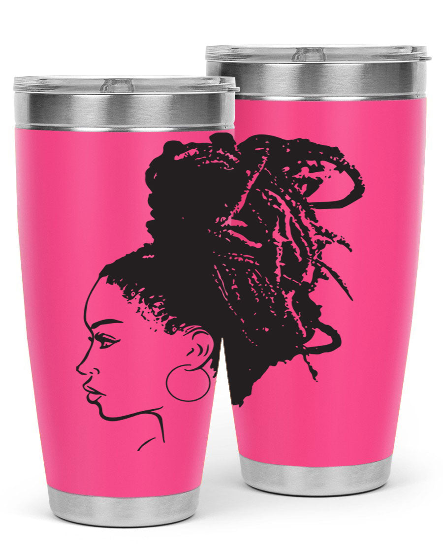 Black Women - Queen 30oz Tumbler featuring a stylish design, double wall vacuum stainless steel construction, and a press-in drink-thru lid.