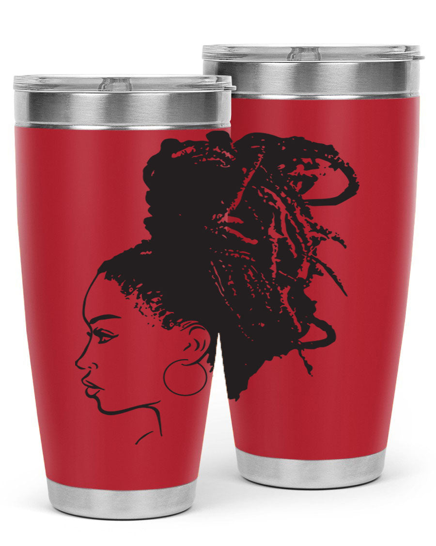 Black Women - Queen 30oz Tumbler featuring a stylish design, double wall vacuum stainless steel construction, and a press-in drink-thru lid.