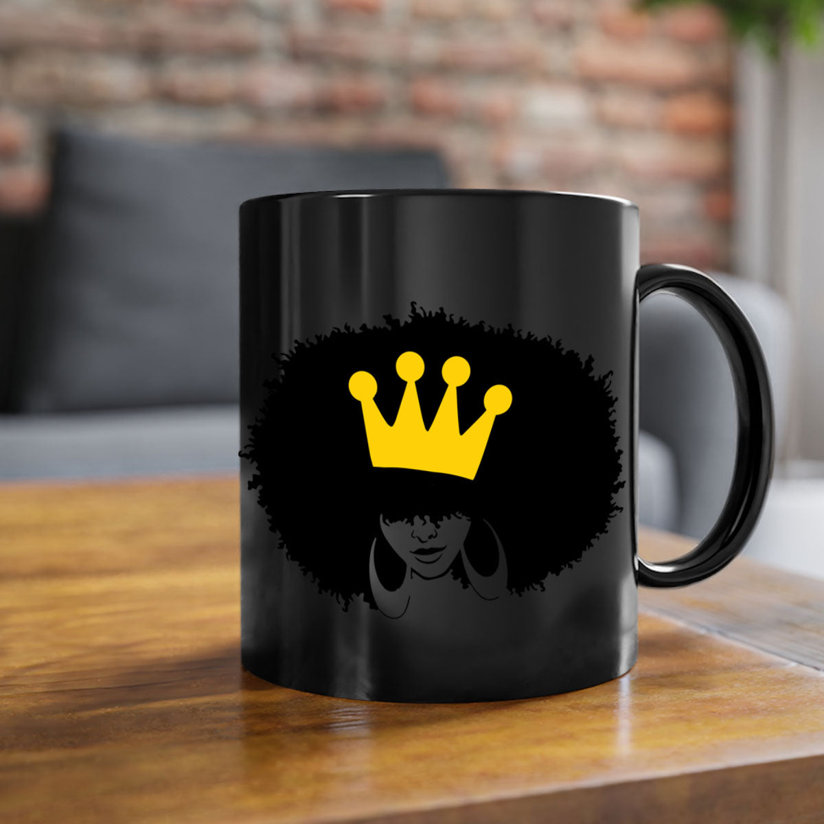 Black Women - Queen Mug featuring a glossy finish with a colored handle and interior, available in five vibrant colors.