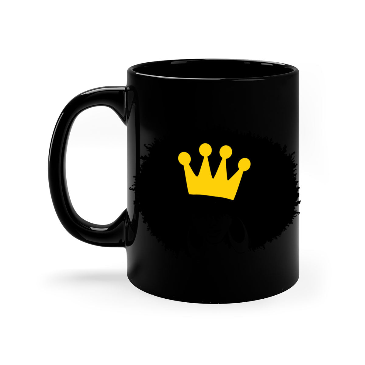 Black Women - Queen Mug featuring a glossy finish with a colored handle and interior, available in five vibrant colors.