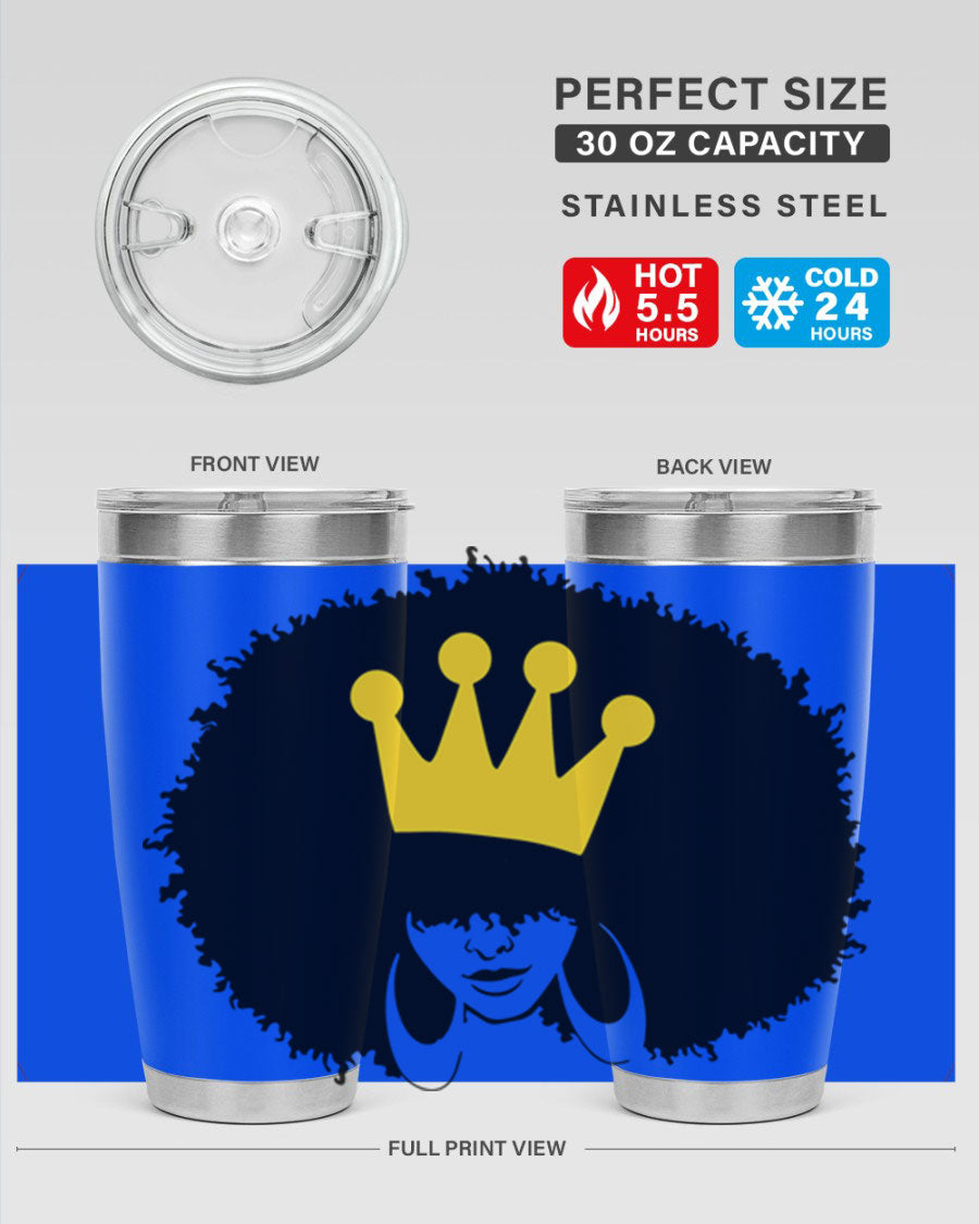 Black Women - Queen 31# Tumbler, double wall vacuum stainless steel with vibrant design celebrating black women.