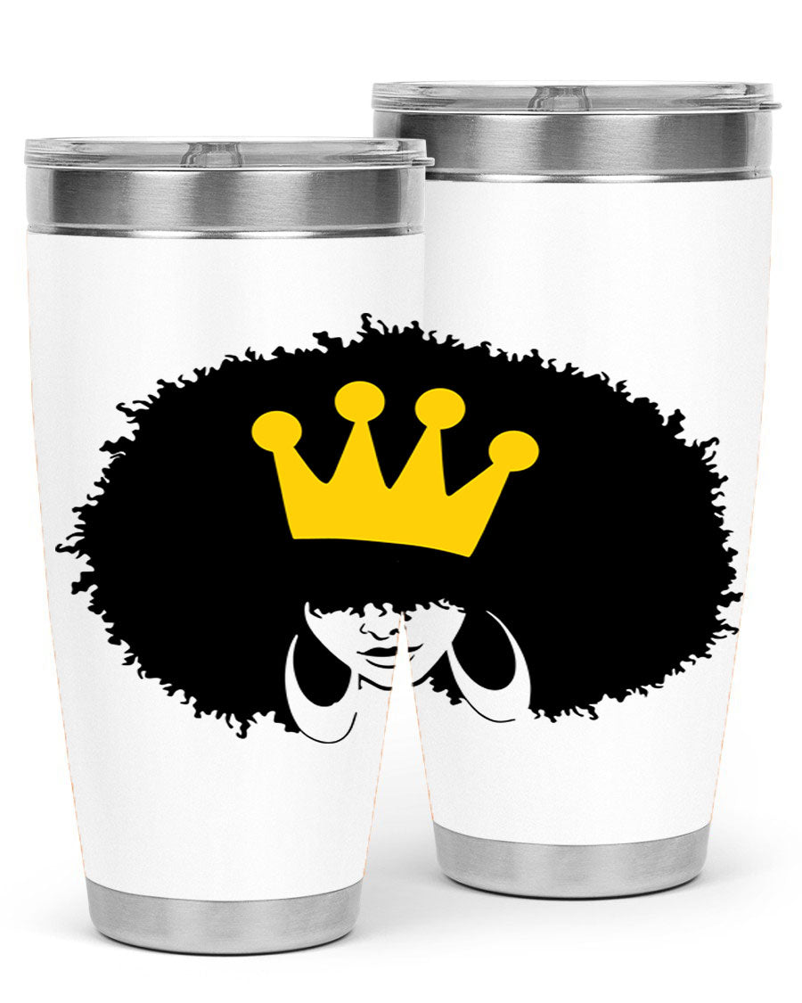 Black Women - Queen 31# Tumbler, double wall vacuum stainless steel with vibrant design celebrating black women.