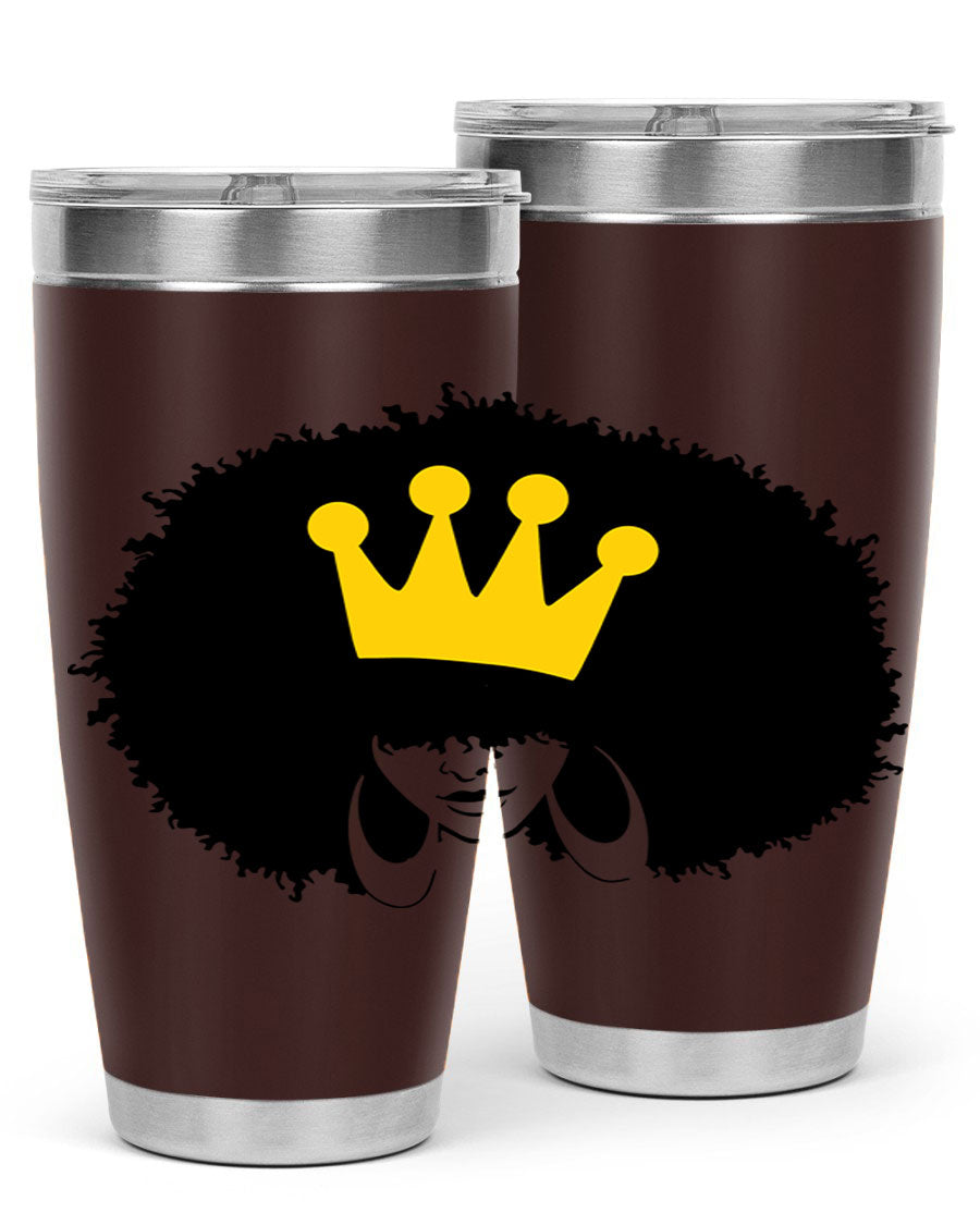 Black Women - Queen 31# Tumbler, double wall vacuum stainless steel with vibrant design celebrating black women.