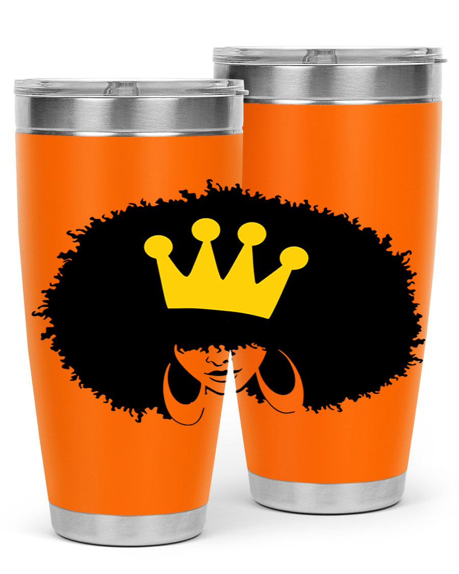 Black Women - Queen 31# Tumbler, double wall vacuum stainless steel with vibrant design celebrating black women.