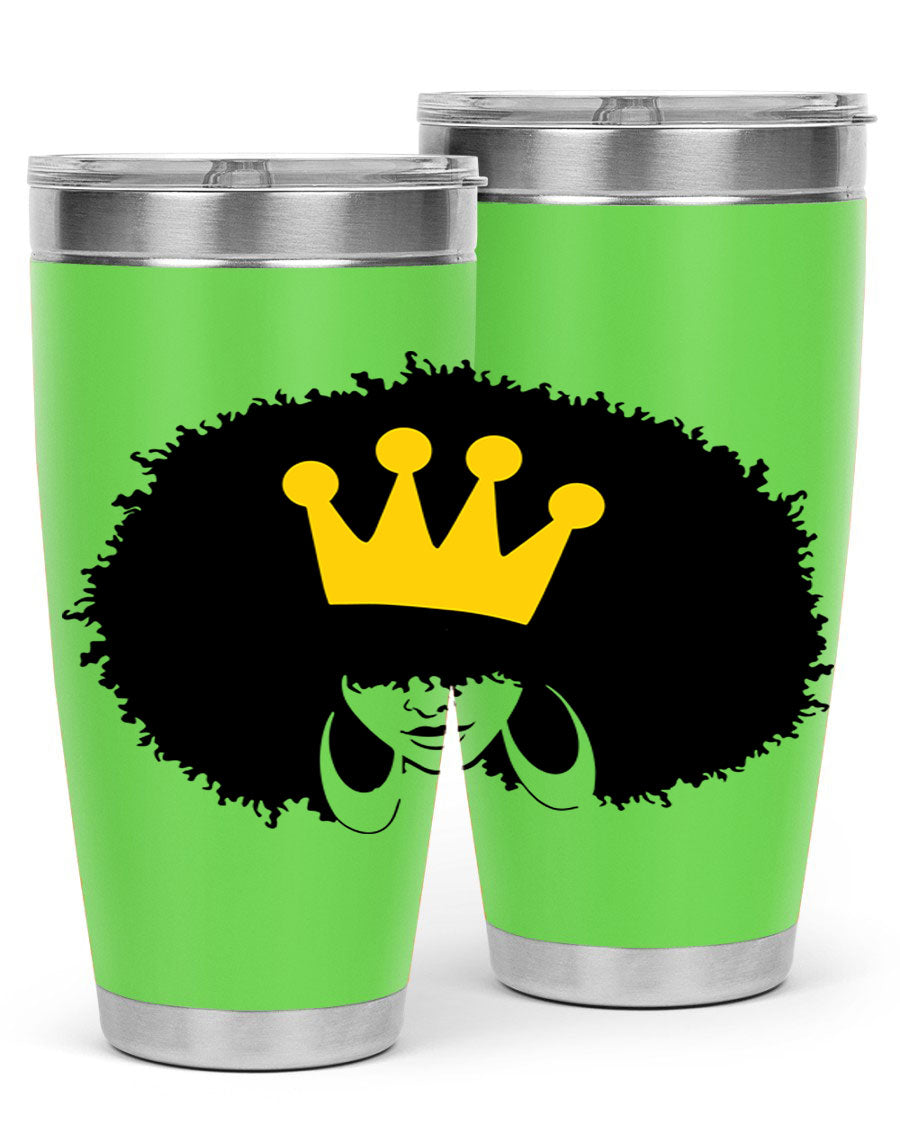 Black Women - Queen 31# Tumbler, double wall vacuum stainless steel with vibrant design celebrating black women.