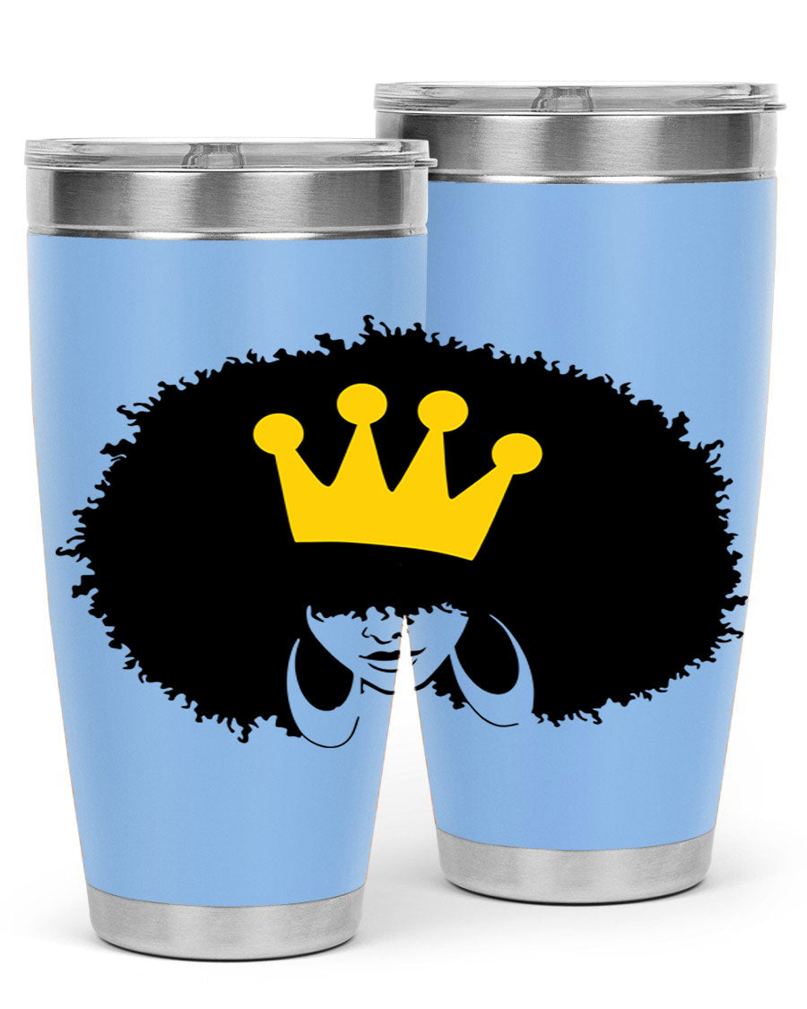 Black Women - Queen 31# Tumbler, double wall vacuum stainless steel with vibrant design celebrating black women.