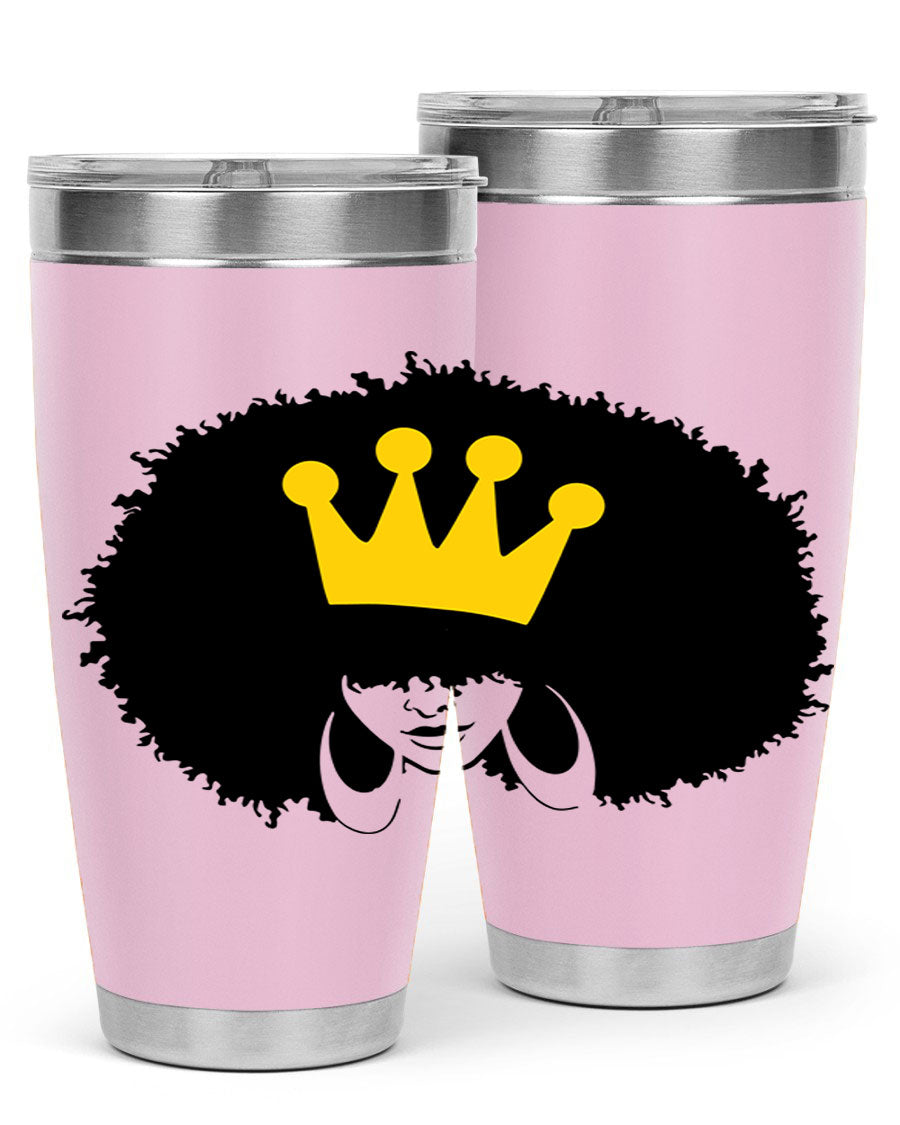 Black Women - Queen 31# Tumbler, double wall vacuum stainless steel with vibrant design celebrating black women.