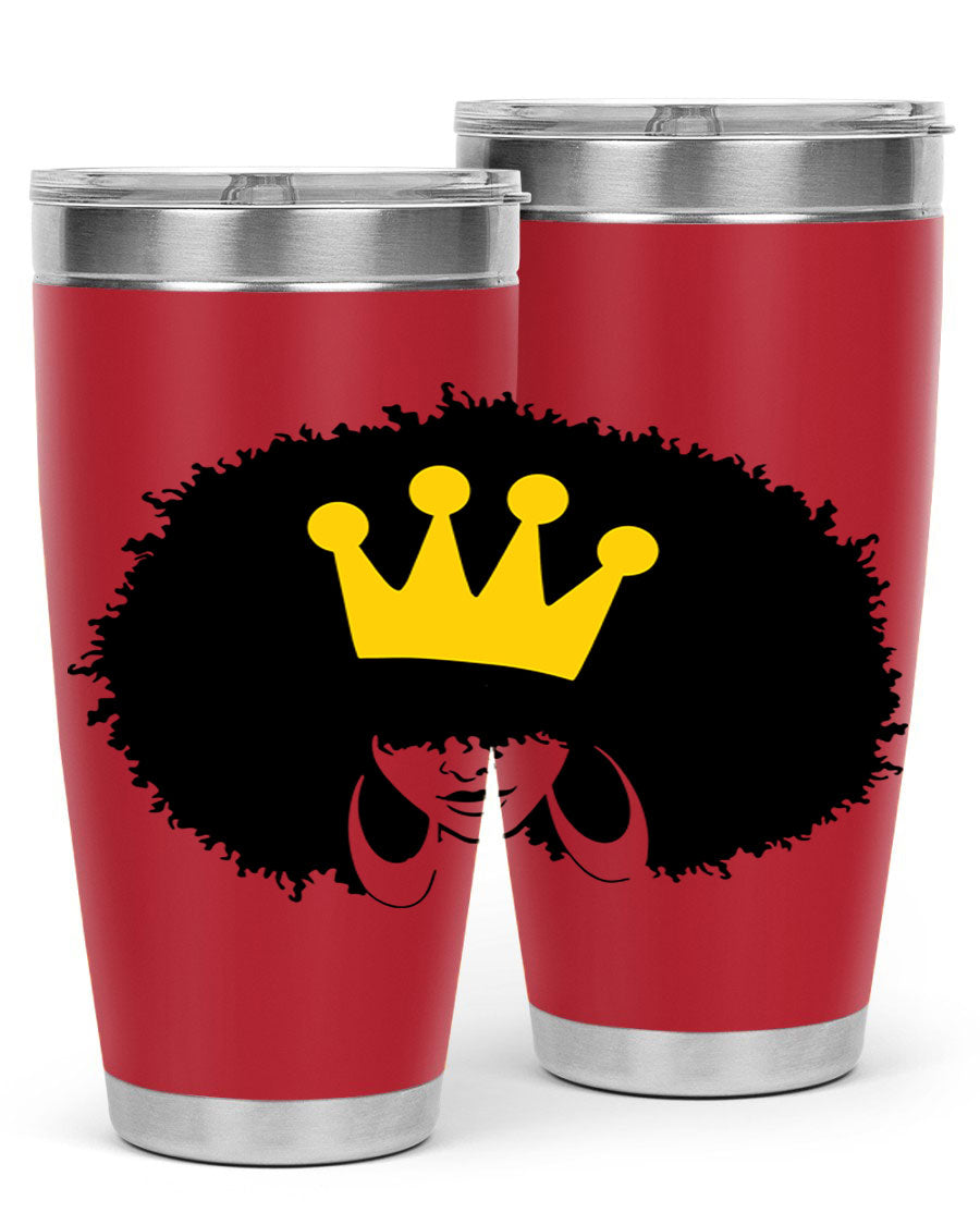 Black Women - Queen 31# Tumbler, double wall vacuum stainless steel with vibrant design celebrating black women.