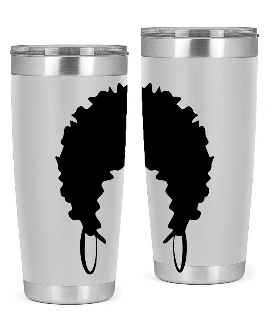 Black women queen-themed tumbler, available in 20oz and 30oz sizes, featuring a sleek stainless steel design.