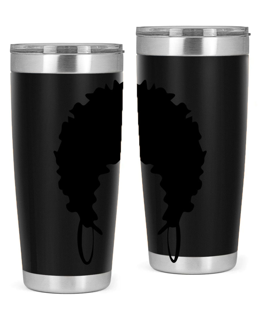 Black women queen-themed tumbler, available in 20oz and 30oz sizes, featuring a sleek stainless steel design.