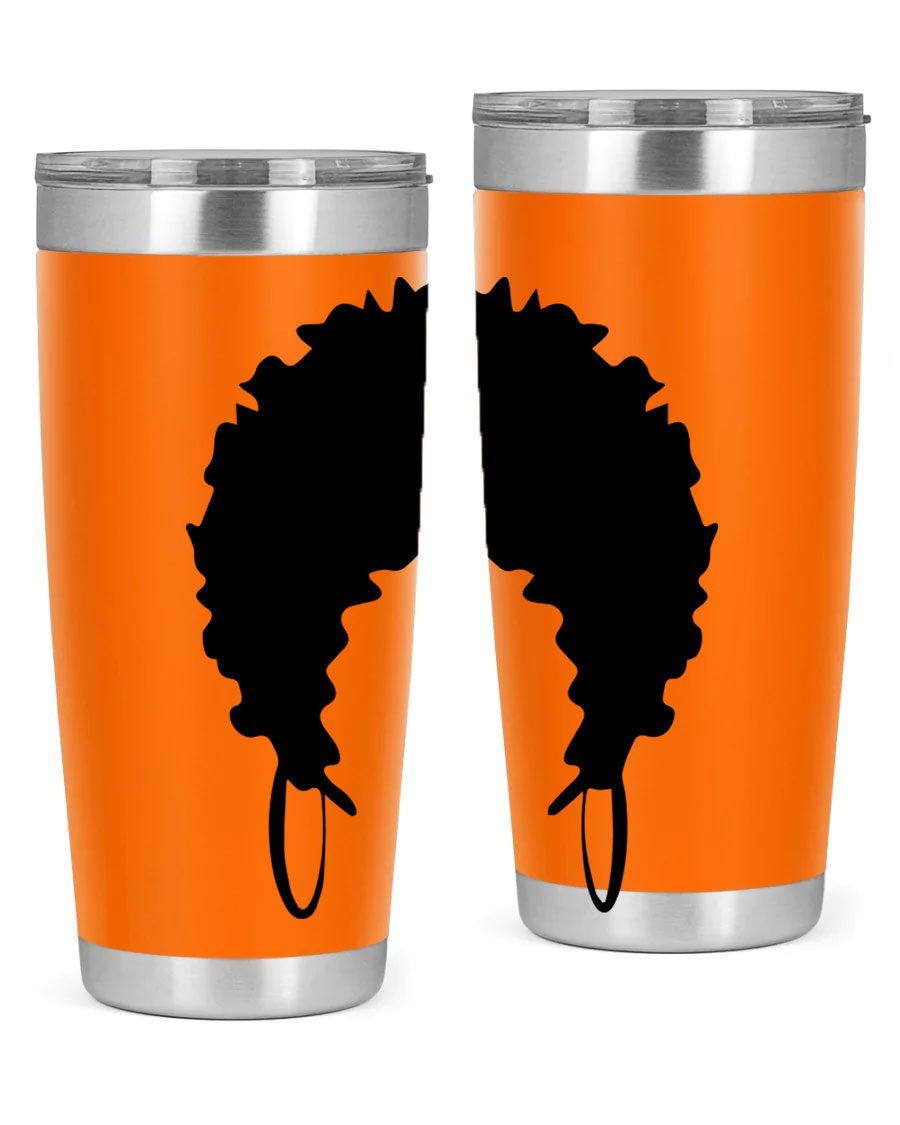 Black women queen-themed tumbler, available in 20oz and 30oz sizes, featuring a sleek stainless steel design.