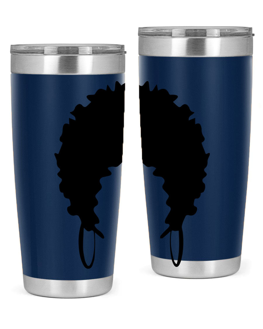 Black women queen-themed tumbler, available in 20oz and 30oz sizes, featuring a sleek stainless steel design.