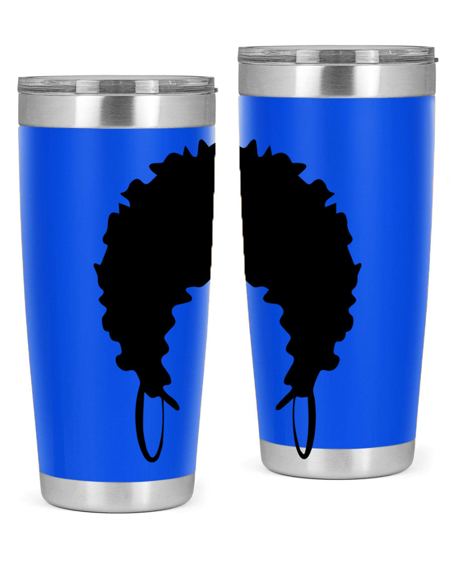 Black women queen-themed tumbler, available in 20oz and 30oz sizes, featuring a sleek stainless steel design.