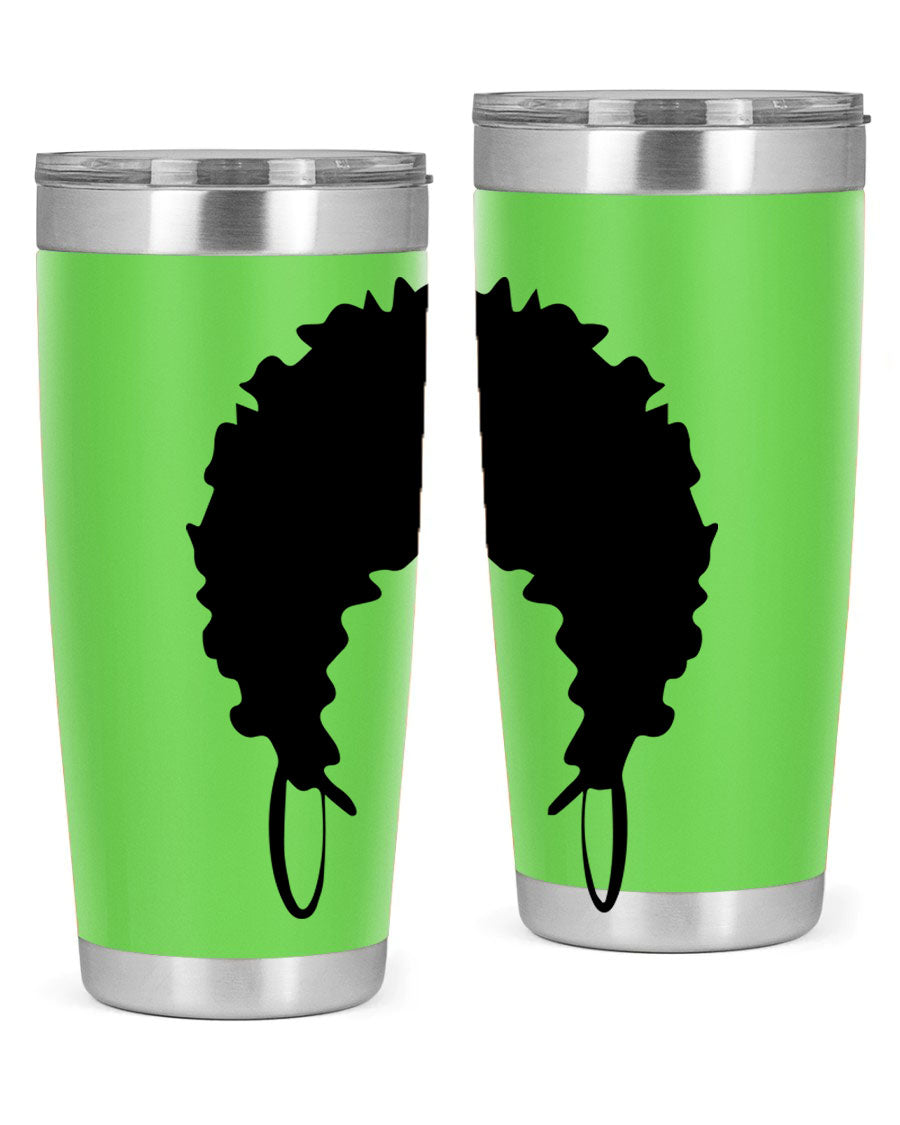 Black women queen-themed tumbler, available in 20oz and 30oz sizes, featuring a sleek stainless steel design.