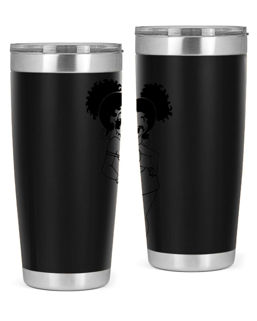 Black Women - Queen 20oz and 30oz Tumblers showcasing double wall vacuum stainless steel design with vibrant print.