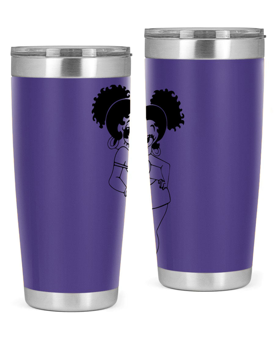 Black Women - Queen 20oz and 30oz Tumblers showcasing double wall vacuum stainless steel design with vibrant print.